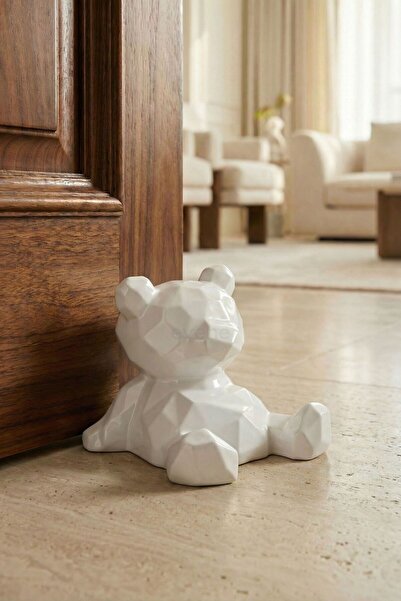 Evene Kapı Stoperi Beyaz Renk Dekoratif Kapı Tutucu Durdurucu Model 7