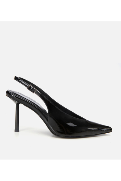 Hotiç Kadın Rugan Deri Siyah Arkası Açık Stiletto