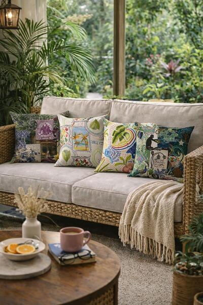 Arancione Co . Çift Tarafı Baskılı 4’lü Kırlent Kılıfı 6AOD10