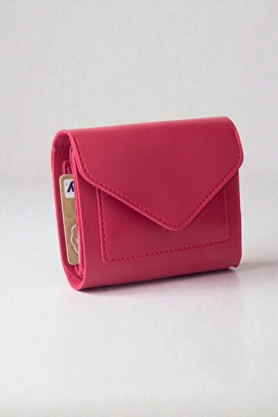 dericom Red Soft Leather Women's Mini Wallet – Snap Closure & Zipper, Card Ho...