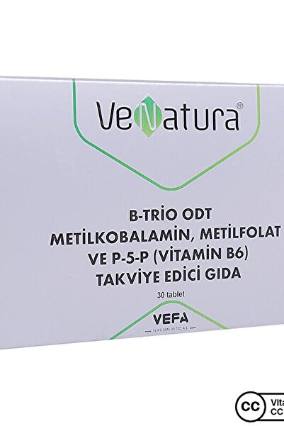 VeNatura B-Trio Odt Metilkobalamin, Metilfolat ve P-5-P (Vitamin B6) 30 Tablet