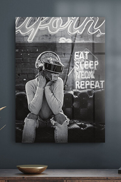 Decovetro Stakleni sto Cyberpunk Neon