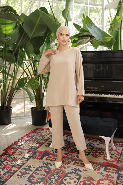 Esre Store طقم حجاب بيج - موديل 1127