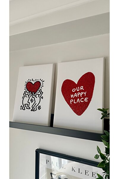 YADA 2'li Love Rhinestone Tablo Kit - Diamond painting, Kristal Taş Yapıştırm...