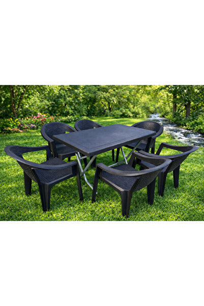 heniver KATLANABİLİR MASA VE 6 ADET SANDALYE