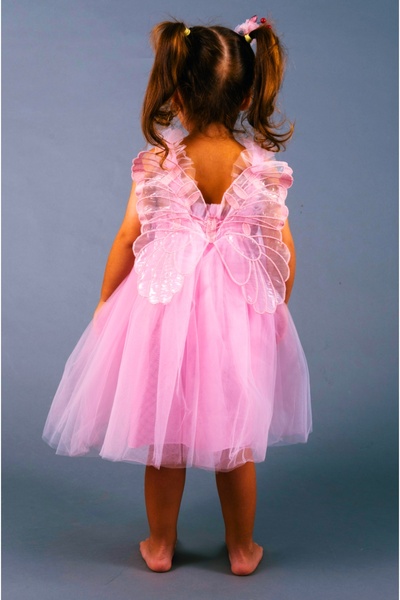 minikiti Girl's Pink Angel Wing Tutu Birthday Wedding Feast Dress Special Occ...