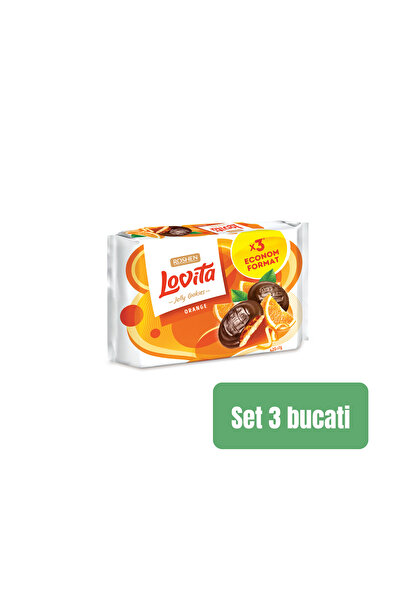 Roshen SET 3 BUCĂȚI - LOVITA CU UMPLUTURĂ DE JELEU CU AROMĂ DE PORTOCALE 420g