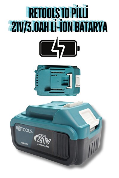 RETOOLS 10 Pilli Li-ion Batarya 21V/3.0AH Mavi