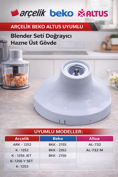 Arçelik White Blender Chopper Body Group - K 1252, K 1253, Bkk 2155, Bkk 2156...