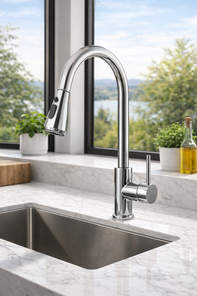 İyem Krom Spiralli Mutfak musluk bataryası