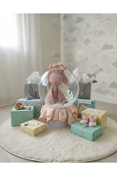 büyülücompany Büyülü Balon-Kız Bebek Uyku Arkadaşı Pembe Örgü Battaniye Doğum...