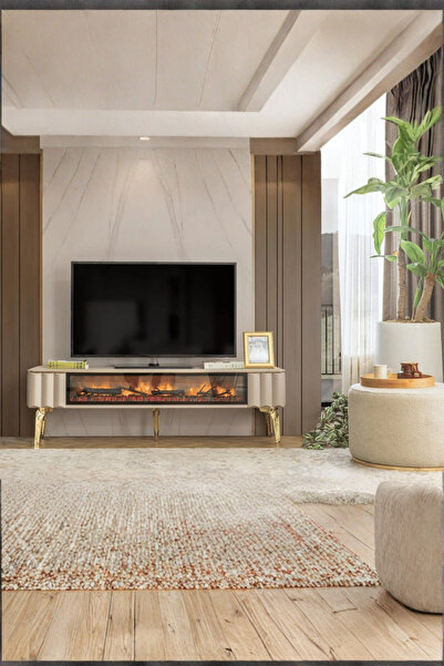 Breda Home Concept Uno Mdf Şömineli Tv Ünitesi Tv Sehpası