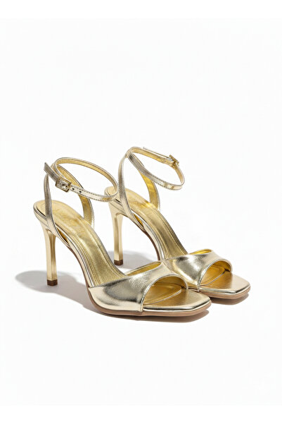 HVZ Exclusive Pantofi cu toc și vârf rotund pentru femei, aurii, pentru promi...