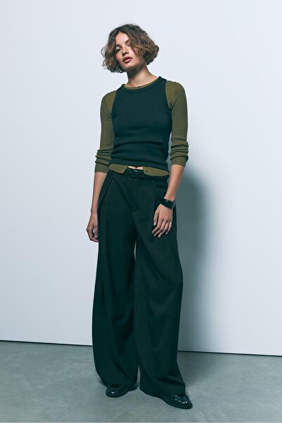 Stradivarius Maxi Pensli Kemerli Pantolon