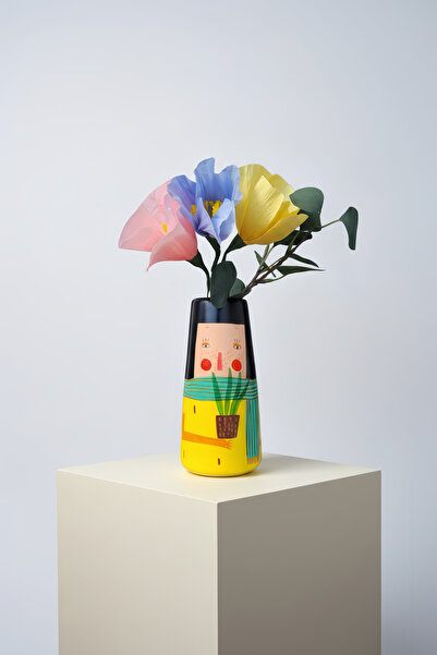 ARİENEL Seramik Vazo | El Yapımı | 21x10 Cm | Arienel Kızları Serisi | Unique...