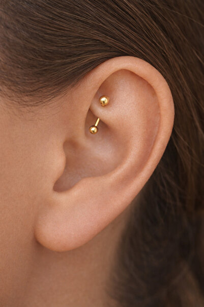 Sacce Scarves&Accessories Düz Çelik Rook Piercing Daith Helix Kaş Göbek Lob U...