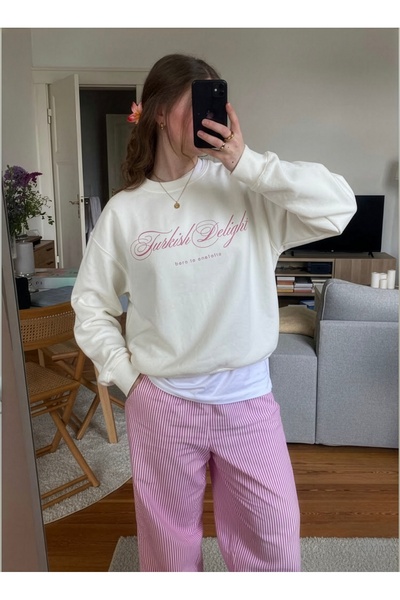 Disante Φούτερ Unisex Oversize Fit με στάμπα Turkish Delight – Λαιμόκοψη, 3 κ...