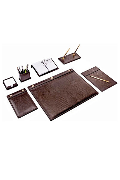 Brons Br-0911 9 Parça Düğmeli Sümen Takımı Kahve