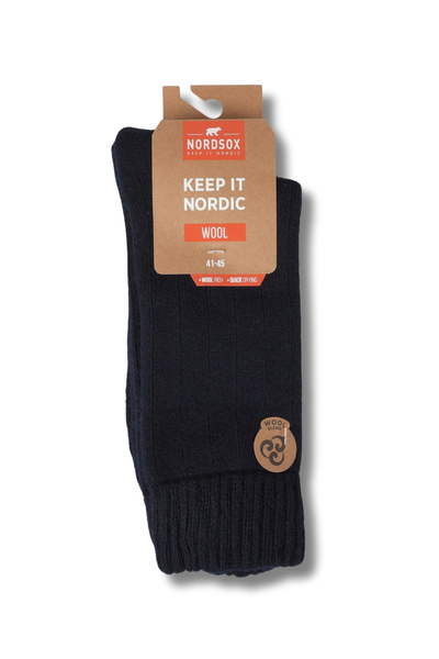 nordsox 1 Pair of Navy Blue Terry Winter Men's Lambswool Socks