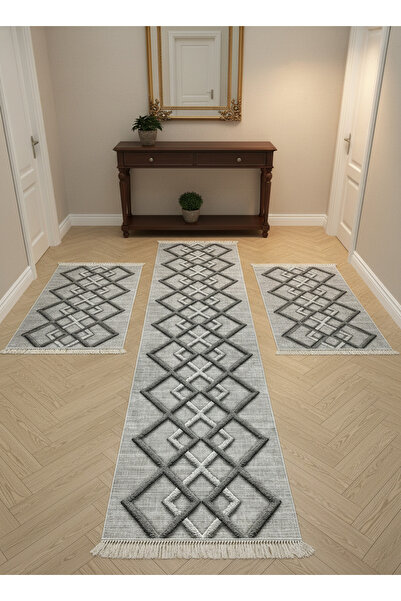 ALLGELSİN Yatak Odası Halısı Seti 3 'lü Yatak Odası Halı Takımı 2 Adet 80x150...