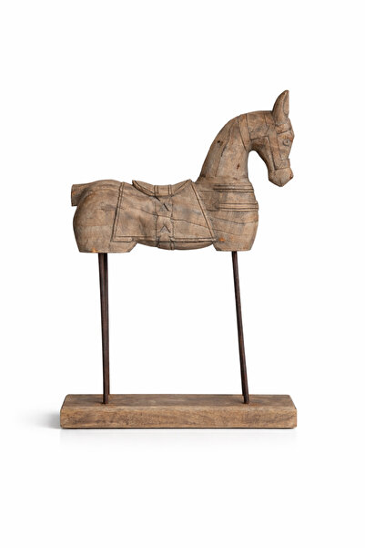 Warm Design El Yapımı Mango Ağacından At Heykeli