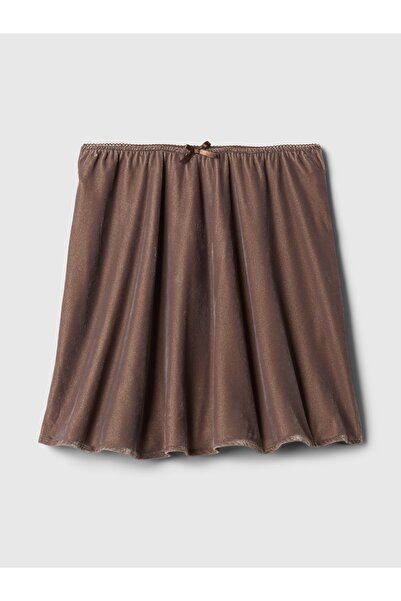 GAP Kadın Kahverengi Kadife Mini Etek