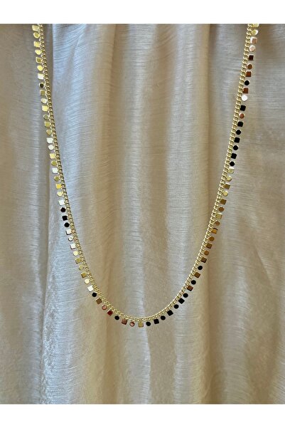 D&Z ACCESSORİES Kadın Gold Renk Sıralı Pul Detaylı Zincir Kolye Shaker Model ...