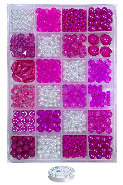 By MO Accessories YENİ SEZON FUŞYA Çocuk Hobi Boncuk Takı Yapma Hobi Boncuk S...