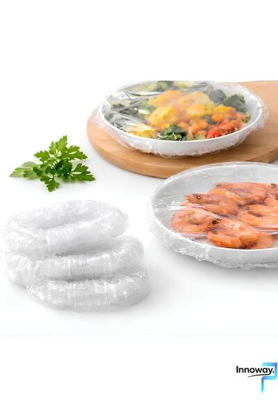 Innoway 100 Adet Gıda Bonesi – Esnek Lastikli Streç Kapak, Tabak & Tencere Sa...