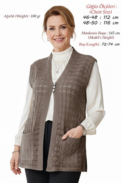 Elvin Knitwear Plus Size Women's Non-Pilling Openwork Seasonal Spring Merceri...