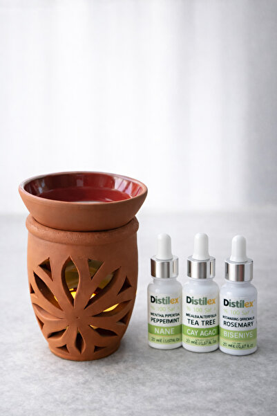 DİSTİLEX El Yapımı Buhurdanlık (Çömlek Otantik aksesuar)