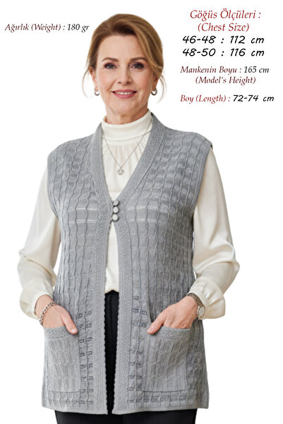 Elvin Knitwear Plus Size Women's Non-Pilling Openwork Seasonal Spring Merceri...