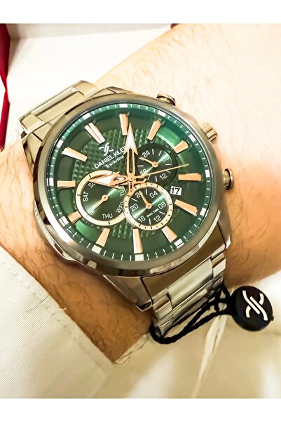 Daniel Klein orjinal su geçirmez yeşil kadran Erkek kol saati 2 yıl garantili
