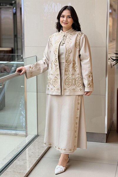 Ghisa Gold Sim İp Nakışlı Kap Etek Takım