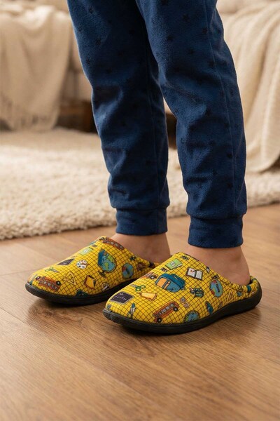 GEZER Erkek Çocuk Kışlık Rahat Taban Ev Bahçe Gondol Terlik