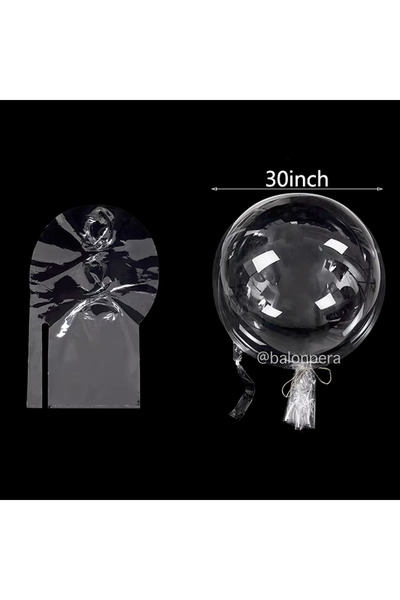 Blur Home BOBO Balon Çift Ağızlı 30 İnç (76 cm) Dev Şeffaf Esnek - Pera Balon
