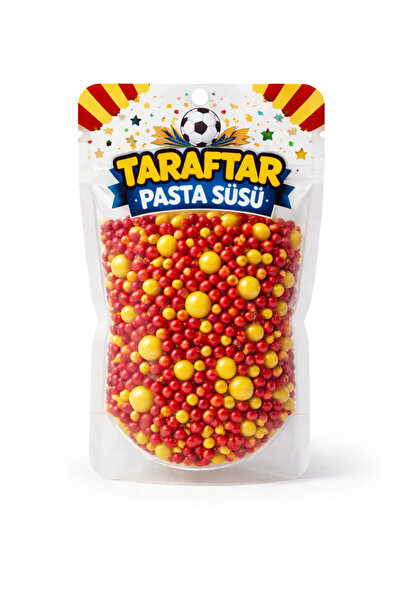 hediyehobihersey Sarı Kırmızı Taraftar Yenilebilir Yumuşak Şeker 100 gr