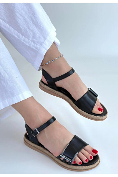 ARMÜZ Andana black leather sandals