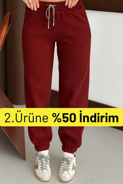 Balenbi بنطال رياضي نسائي شتوي عالي الخصر مبطن بالصوف 1091