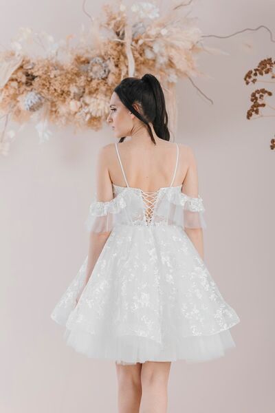 bride in love Brode Mini Gelinlik Nikah Elbisesi After Party Gelinlik