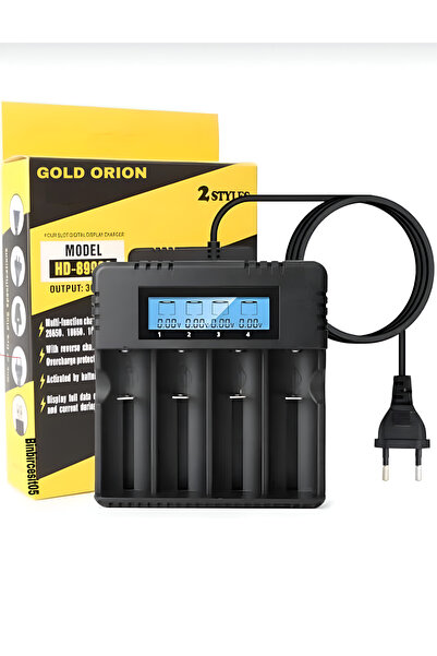 efmues Pil şarj aleti 4lü ekranlı pil şarj cihazı 18650 şarj aleti