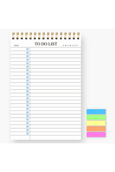 Choice مفكرة زرقاء بسيطة لقائمة المهام، حلزونية للتخطيط اليومي، منظم قائمة ال...