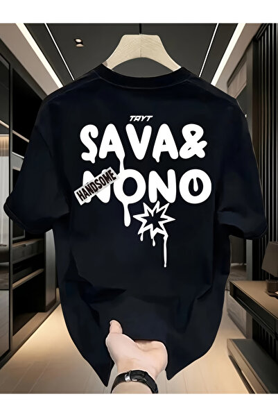 ibibik moda Μπλουζάκι SAVA με στάμπα, υπερμεγέθη, βαμβακερό, με λαιμόκοψη ποδ...