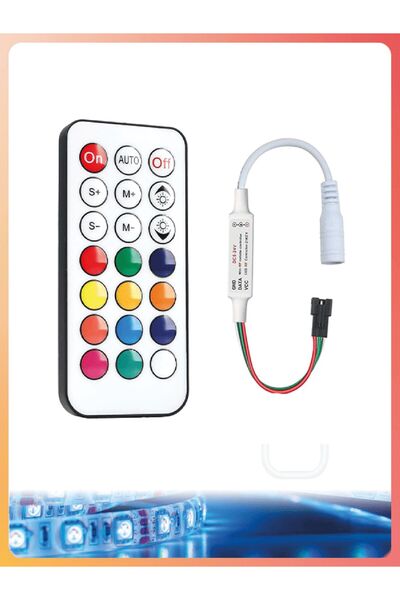 Miotek RGB Pixel LED 21 Tuşlu RF Kumandalı Kontrol Modülü – 1024 Piksel WS281...