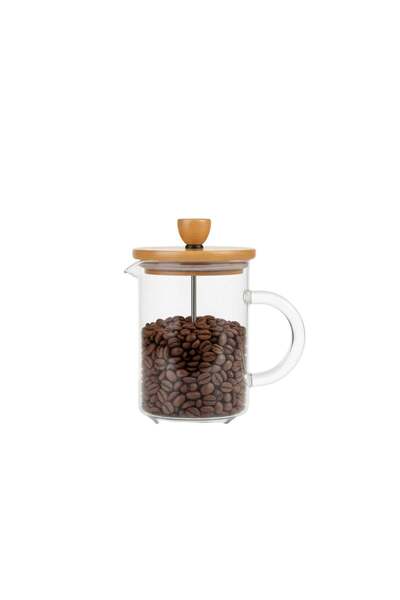 China French Coffee Press Glass with Bamboo Lid 350ml
