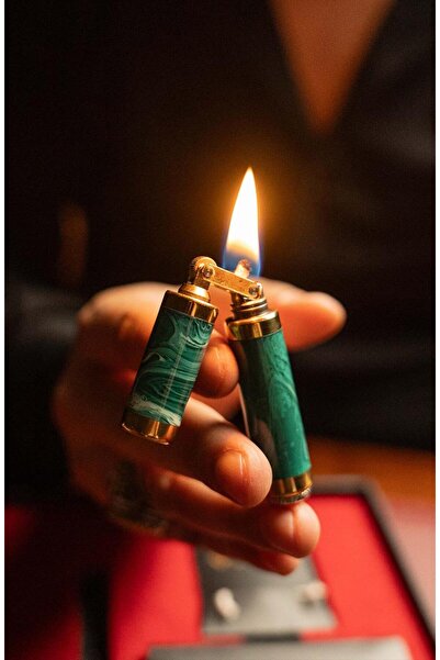 Caka Rex Harmony Su Yeşili Katalin Pirinç El Yapımı Benzinli Çakmak