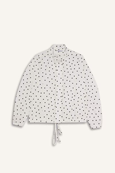 DeFacto Regular Fıt Puantiye Poplin Uzun Kollu Tunik H0675AX26SP