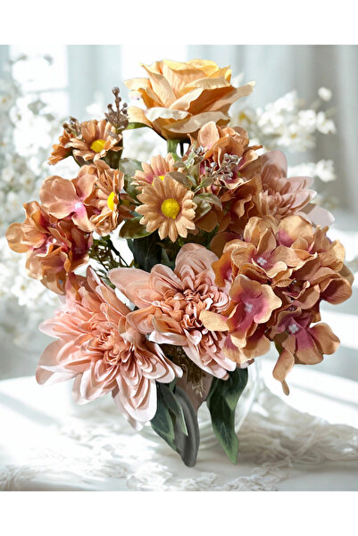 Home Soft Yapay Aranjman Demeti (50 cm)Bol Çiçekli Dolgun 9 Dallı