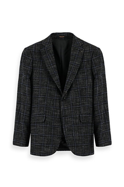 Abdullah Kiğılı 4 Drop Relaxed Fit Rahat Kesim Yünlü Ekose İtalyan Ceket