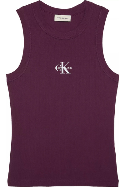 Calvin Klein Women's Cotton Slim Fit Round Neck Purple Undershirt Lv047E200G-2Ev